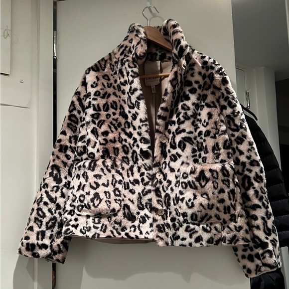 REBECCA TAYLOR LA VIE NWOT LEOPARD COAT SIZE-M - Picture 6 of 8